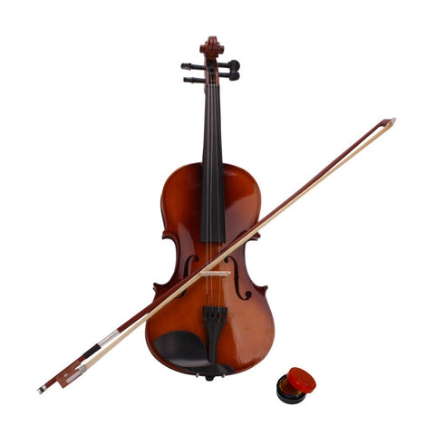 New 4/4 Acoustic Violin with Case Bow Rosin Brown color