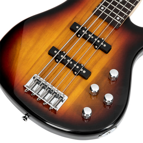 Glarry GIB Electric 5 String Bass Guitar Sunset Color