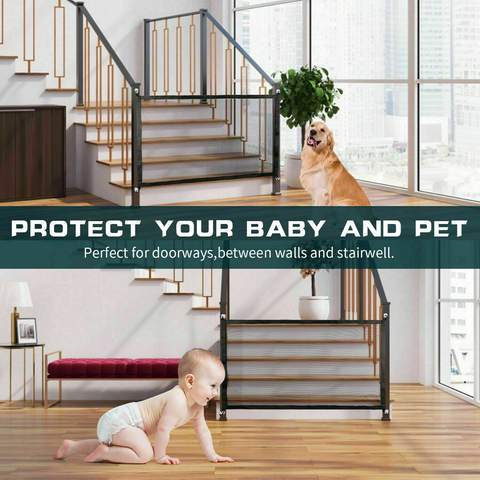 Portable Pet Safety Gate Mesh Fence