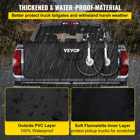 VEVOR Tailgate Pad for Bikes, Tailgate Protection Cover Carries UP to 5 Mountain Bikes