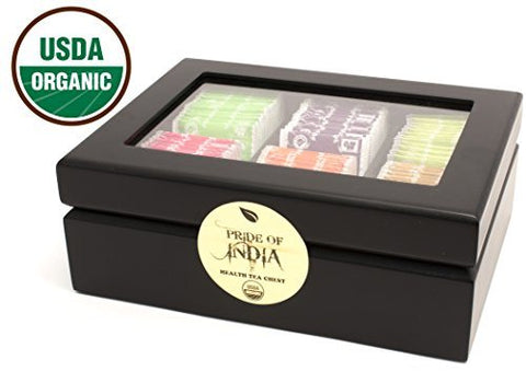 Premium Organic Tea Wooden Chest Gift Set