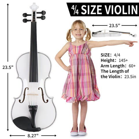 Full Size 4/4 Violin Set for Adults Beginners Students with Hard Case,Violin Bow,Shoulder Rest,Rosin,Extra Strings and Sordine